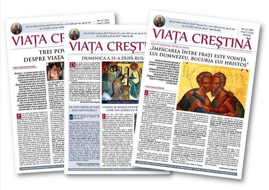 Publicația săptămânală „Viața Creștină” a Parohiei Poienița